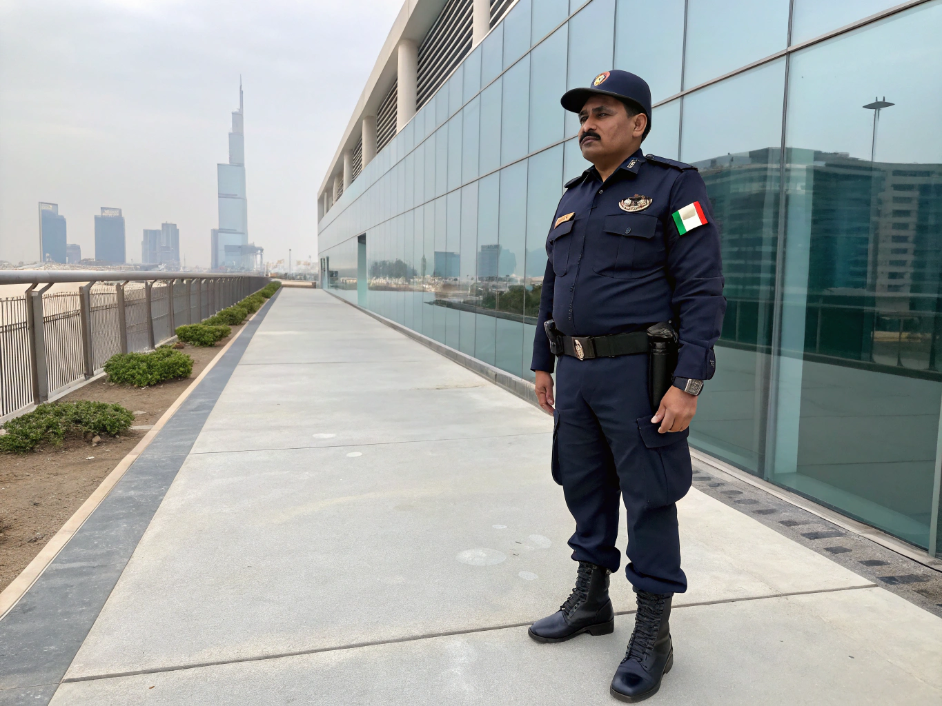 Armed Elite Security officer standing guard outside a licensed Las Vegas cannabis facility