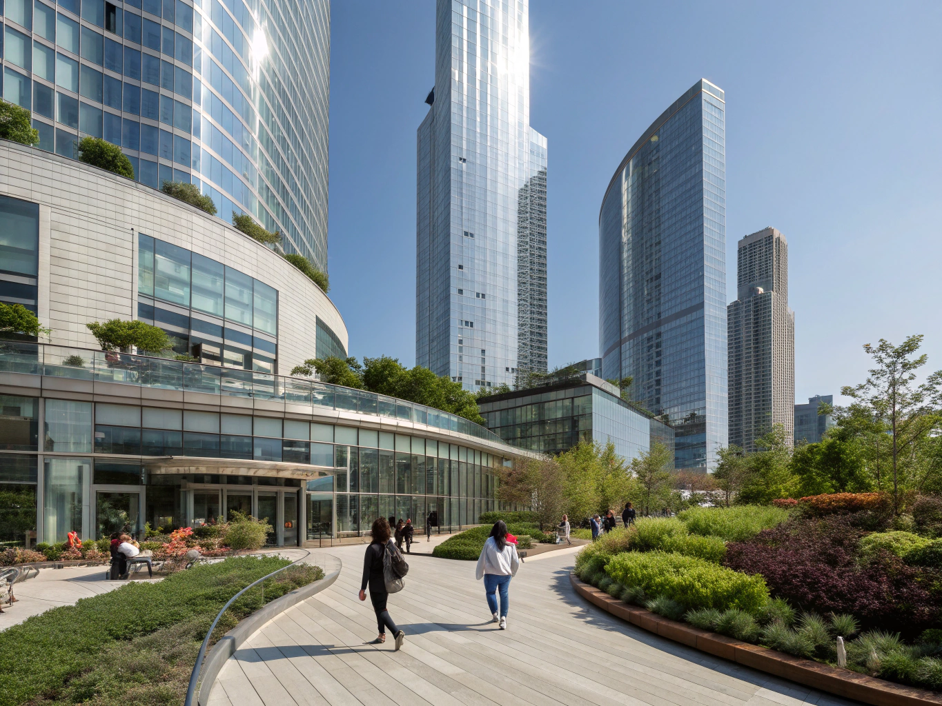 Modern mixed-use commercial and residential development