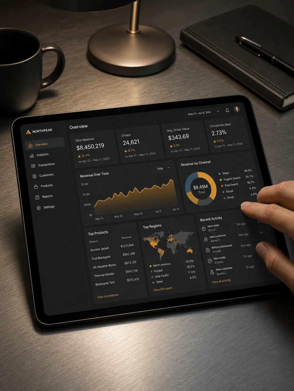 Property Manager Security Dashboard on Tablet Mockup